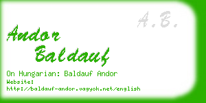 andor baldauf business card